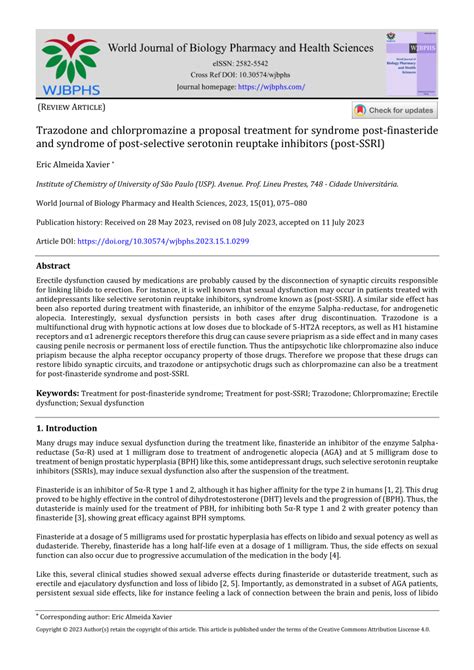 Pdf Trazodone And Chlorpromazine A Proposal Treatment For Syndrome