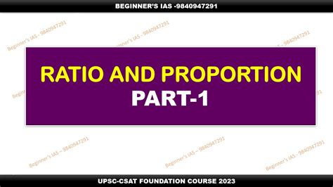 Part1ratio And Proportion6 Months Csat Foundation Courseupscprelims 2023 Youtube