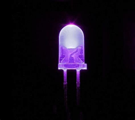 Pcs F Mm Round Ultra Violet Led Uv Light Nm Purple Lamp New