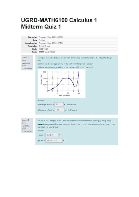 Ugrd Math Calculus Midterm Quiz Ugrd Math Calculus