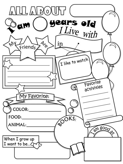 Printable Worksheet All About Me Hoodie Template All About Me Worksheets