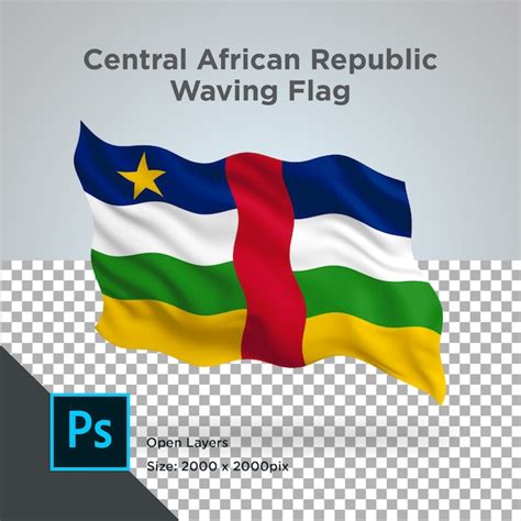 Bandera de la república centroafricana onda transparente psd Archivo