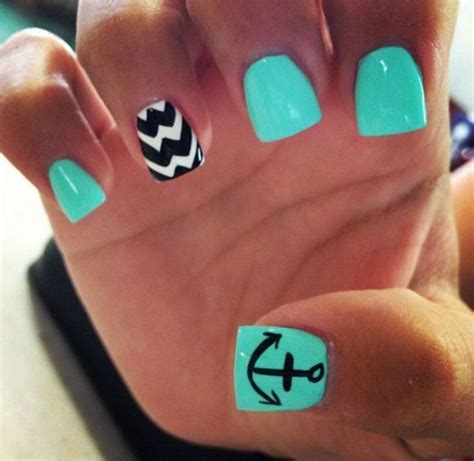 Cool Anchor Nail Art Designs Fun Nails Gel Nails Nails