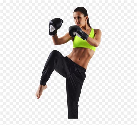 Woman Kick Boxing Woman Kickboxing Hd Png Download Vhv