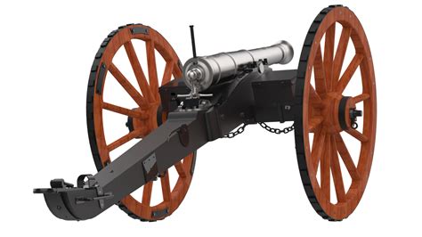 Old Artillery Cannon Isolated On Background 3d Rendering