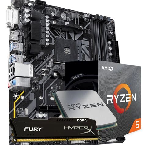 KIT UPGRADE PROCESSADOR AMD RYZEN 5 3600X PLACA MÃE GIGABYTE B450M