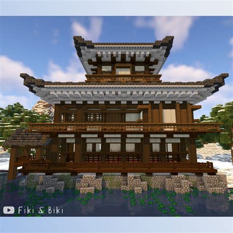 Snowy Japanese Temple ️🏞 | Minecraft 1.19 | Minecraft japanese house, Minecraft architecture ...