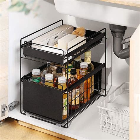 HUIJ sous évier étagère sous Evier Rack etagère de Rangement Cuisine