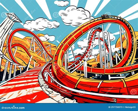 A Roller Coaster With A Red Track Red Roller Coaster Ride At