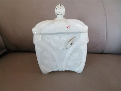 Ancienne Bonbonni Re En Opaline De Foire Blanche Vallerysthal D Cor