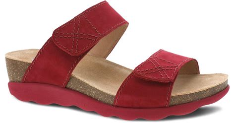 Dansko Maddy Wedge Slide Sandal In Red Lyst