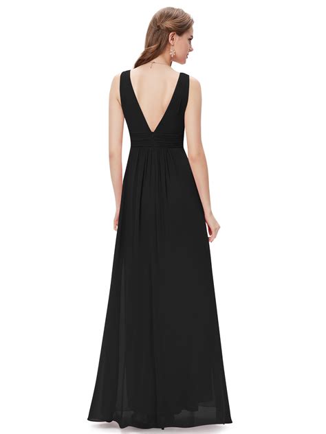 Ever Pretty V Neck Long Chiffon Bridesmaids Crystal Maxi Evening