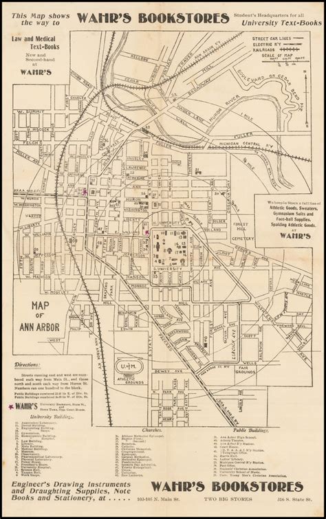 Map Of Ann Arbor Barry Lawrence Ruderman Antique Maps Inc