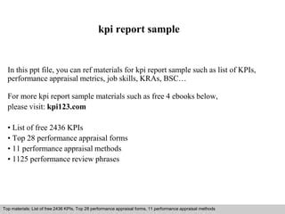 Kpi report sample | PPT