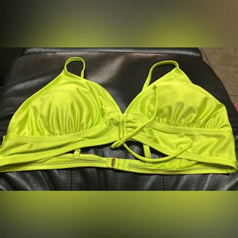 Yellow Bikini With Plunging V Neckline And Spaghetti Gem