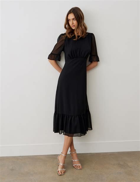 Round Neck Midi Tiered Dress Finery London M S