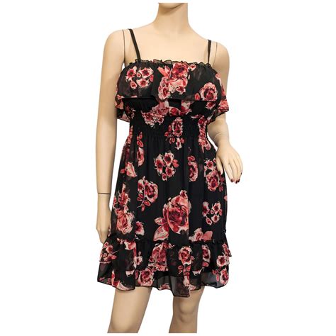 Jr Plus Size Sleeveless Floral Sundress Black Evogues Apparel