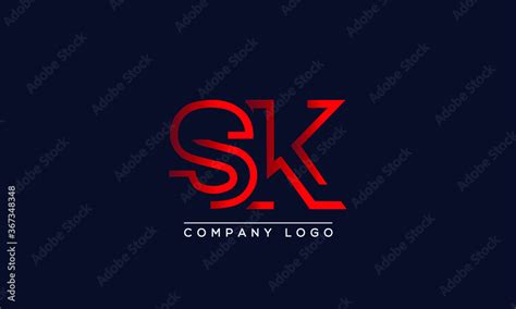 Creative Letters SK Or KS Logo Design Vector Template Initial Letters