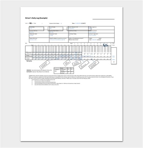 Daily Driver Log Templates Prntbl Concejomunicipaldechinu Gov Co