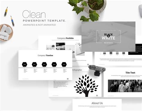 Black And White Powerpoint Template Templatemonster