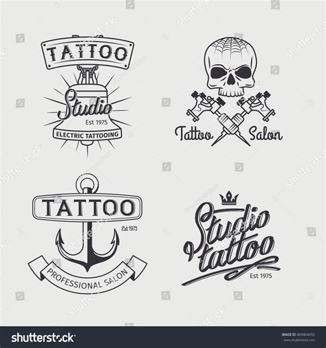 Tattoo Studio Logo Templates Vector Retro Stock Vector (Royalty Free ...