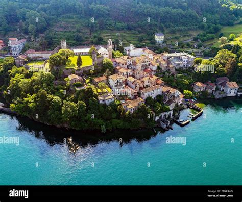 Corenno Plinio Lake Como It Aerial View Stock Photo Alamy