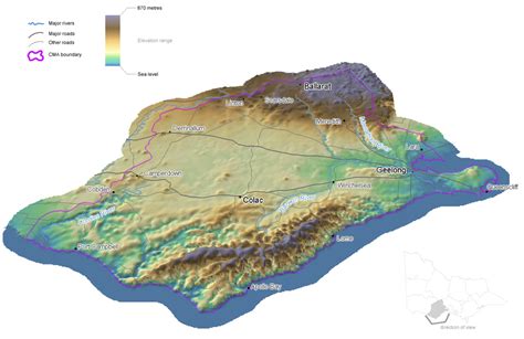 3d Elevation Image Of The Corangamite Catchment Area Vro