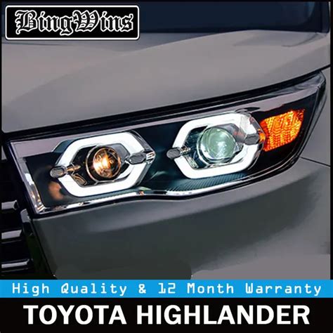 Car Styling For Toyota Highlander Headlights 2015 2016 2017 New Kluger Led Headlight Drl Lens