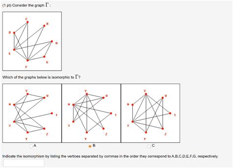 Solved Pt Consider The Graph T Which Of The Graphs Below Is Isomorphic To T Indicate The