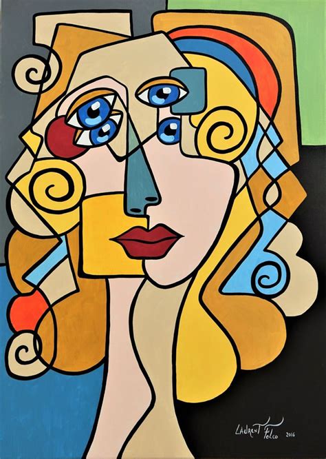 Portrait Feminin Cubiste Pintura Por Laurent Folco Artmajeur Arte