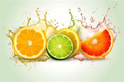 Premium Ai Image Fresh Lemon Orange Lime With Ice And Mint Mojito