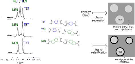 Left 1 H Nmr Spectra Of A Mixture Of Two Homopolymers Below Left