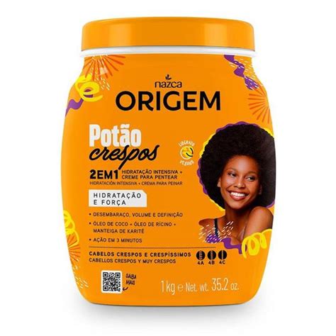 Creme De Tratamento Origem Em Cabelos Crespos Pot O Kg Kit De