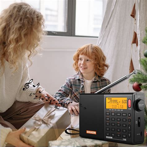 Free Shipping! 2023 Hot selling SIHUADON D-808 (Black) FM/SW/MW/LW SSB ...
