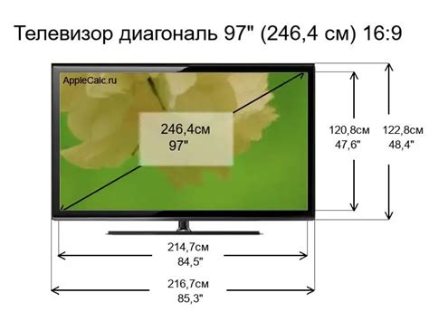 Размер телевизора 97 дюймов в сантиметрах и в дюймах - AppleCALC