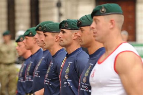 Royal Marine Commandos Speed March Into Birmingham City Centre For