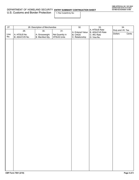 Cbp Form 7501 Fill Out Sign Online And Download Fillable Pdf Templateroller