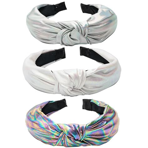 New Retro Bright Leather Color Cross Knotted Headband European And