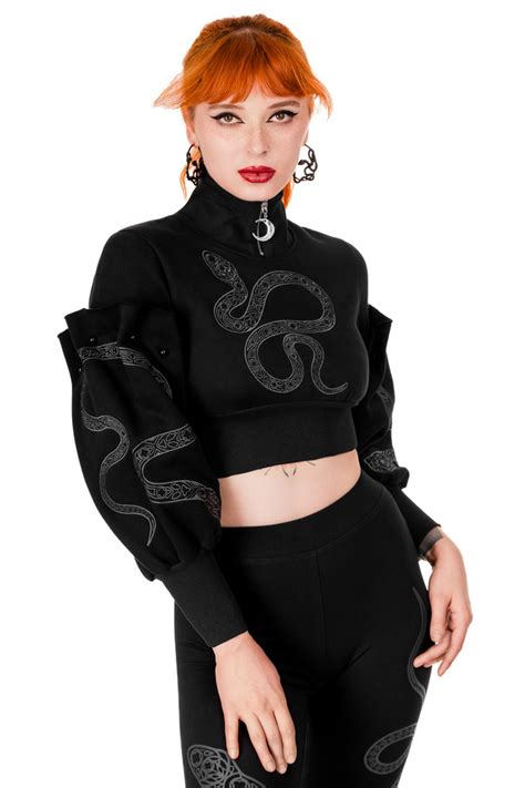 Cathedral Snake Cropped Kr Tka Bluza Z Balonowymi R Kawami Restyle Pl