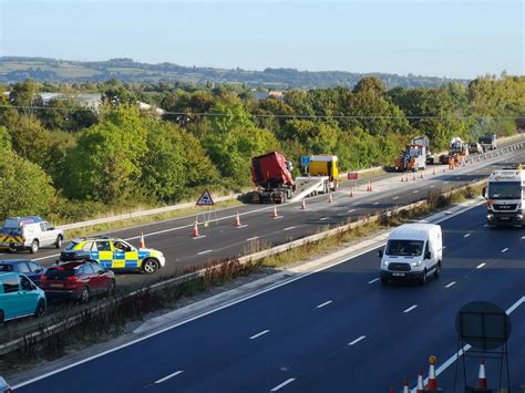 M5 Traffic Taunton Lorry Crash Recovery Work In Pictures Somerset Live