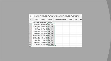 Excel Formula To Find Out How Many Months Between Two Dates Printable