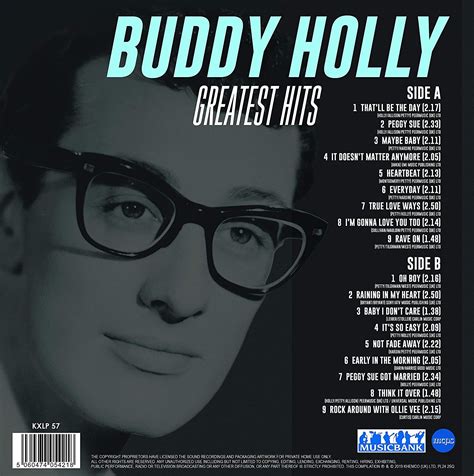 Buddy Holly Greatest Hits 12 Vinyl 180 Gram Lp Record Label