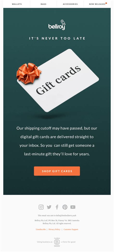 Gift Card Email Examples To Inspire Your Next Record Breaking Marketing