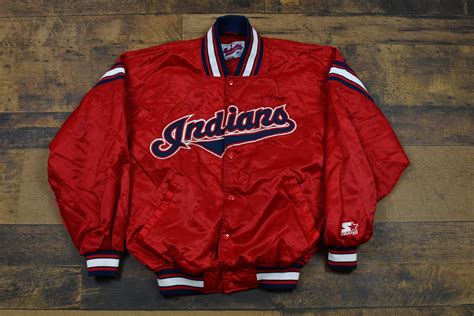 Cleveland Indians Vintage Starter 90s Button Up Jacket Mlb Etsy