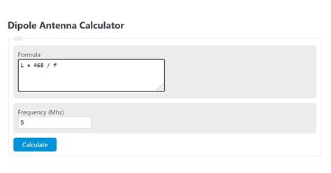 Dipole Antenna Calculator Length Formula Calculator Academy