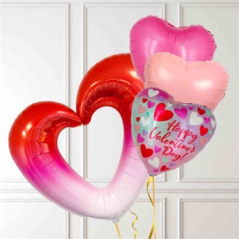 Happy Valentines Day Big Heart Balloon Bunch Balloonbx