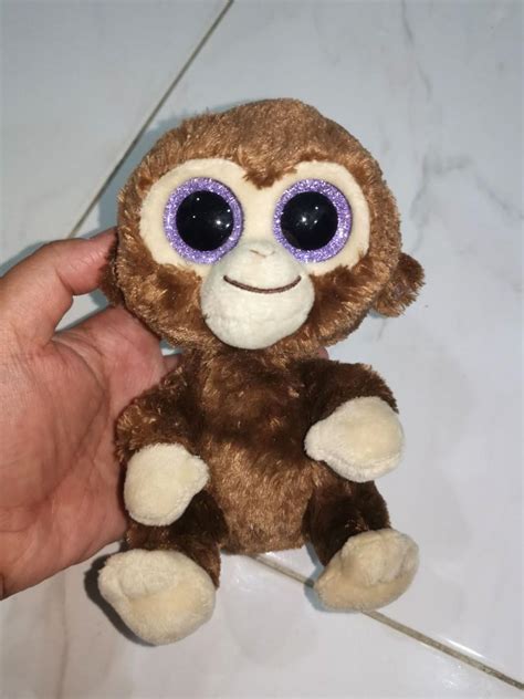 Ty Beanie Boos Coconut The Monkey Glitter Eyes Plush Stuffed Animal