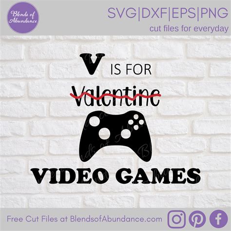 V Is For Video Games Svg Valentine S Day Svg Boy Video Etsy