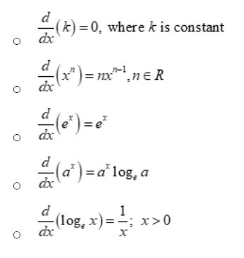 Differentiation Formula - List of differentiation formulas