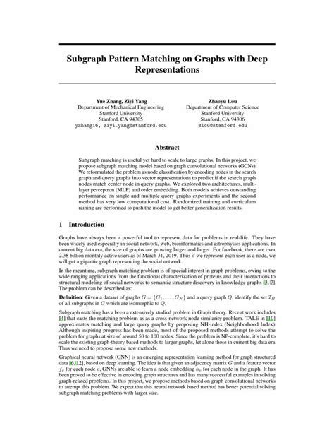 Pdf Subgraph Pattern Matching On Graphs With Deep Representationsweb